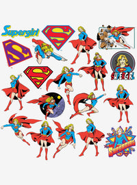 Pack de 100 stickers retro de Superman y Supergirl