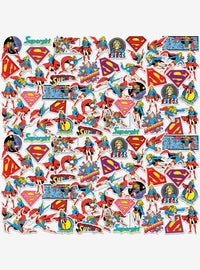 Pack de 100 stickers retro de Superman y Supergirl