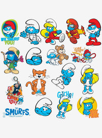 Pack de 100 stickers variados de Los Pitufos