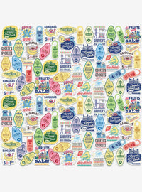 Pack de 100 stickers de letreros vintage de Sesame Street