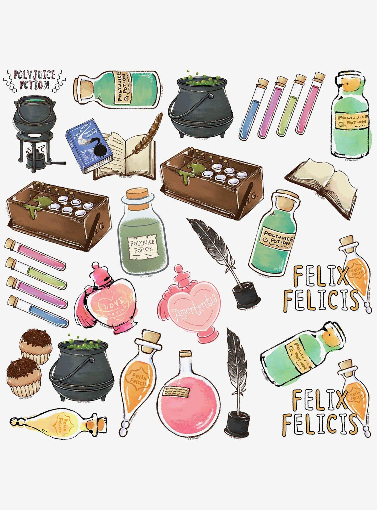 Pack de 100 stickers de pociones de Harry Potter