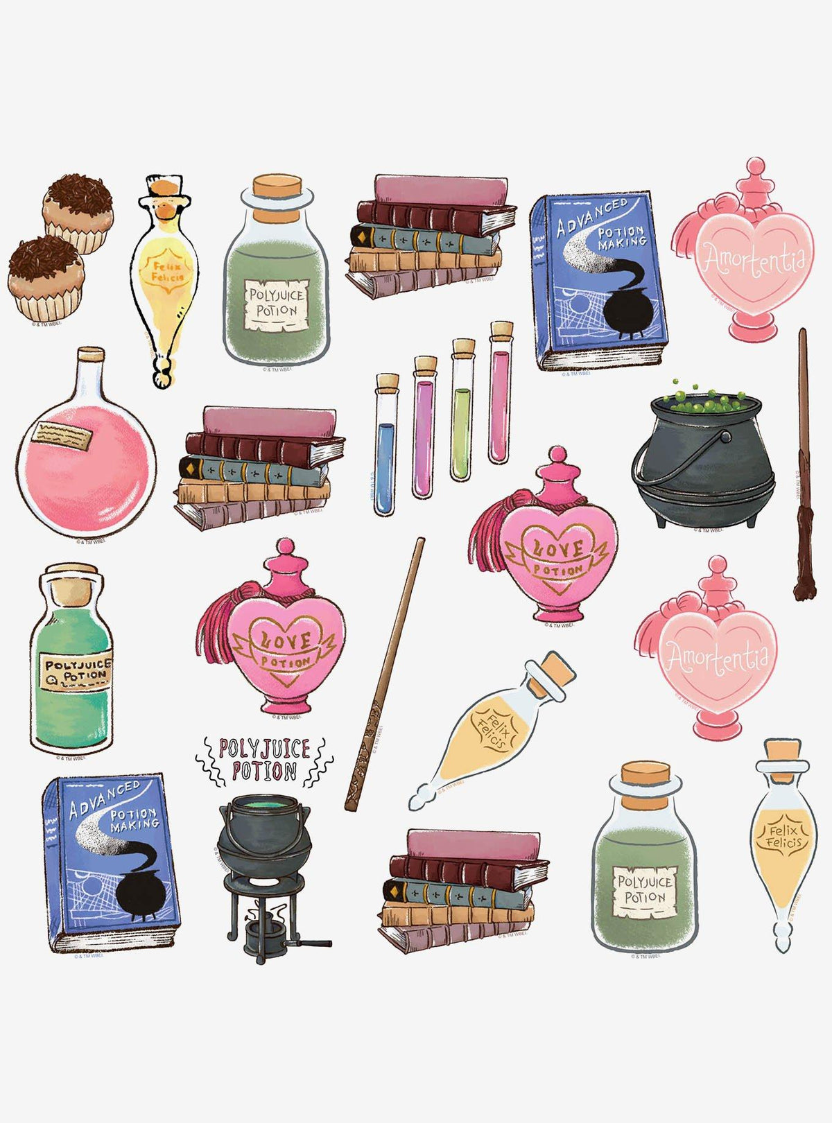 Pack de 100 stickers de pociones de Harry Potter