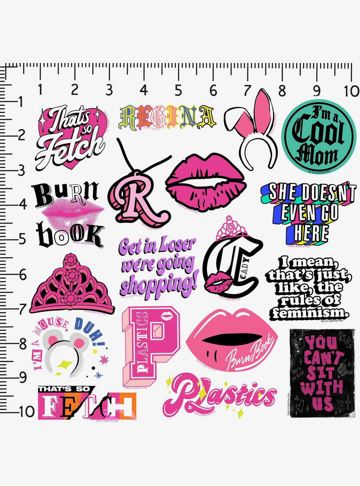 Pack de 100 stickers variados de Mean Girls