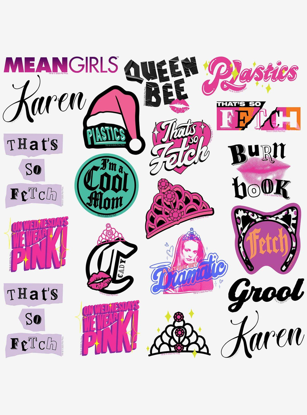 Pack de 100 stickers variados de Mean Girls