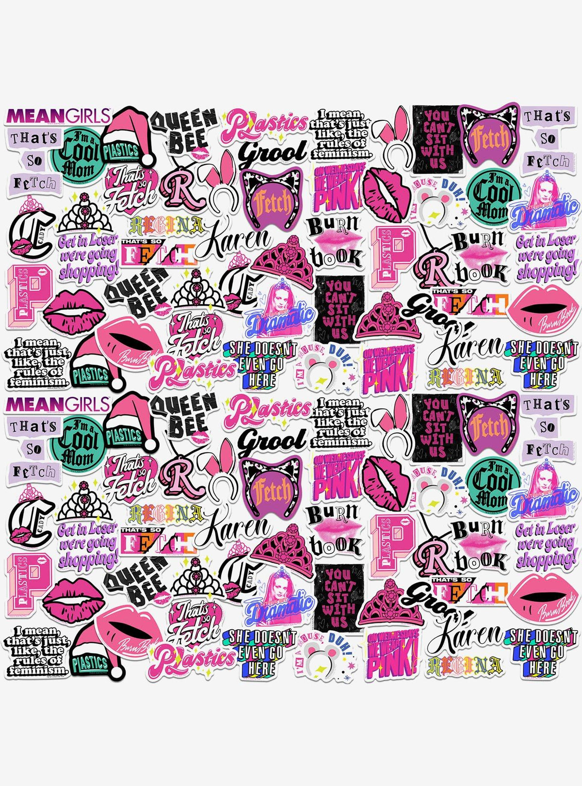 Pack de 100 stickers variados de Mean Girls