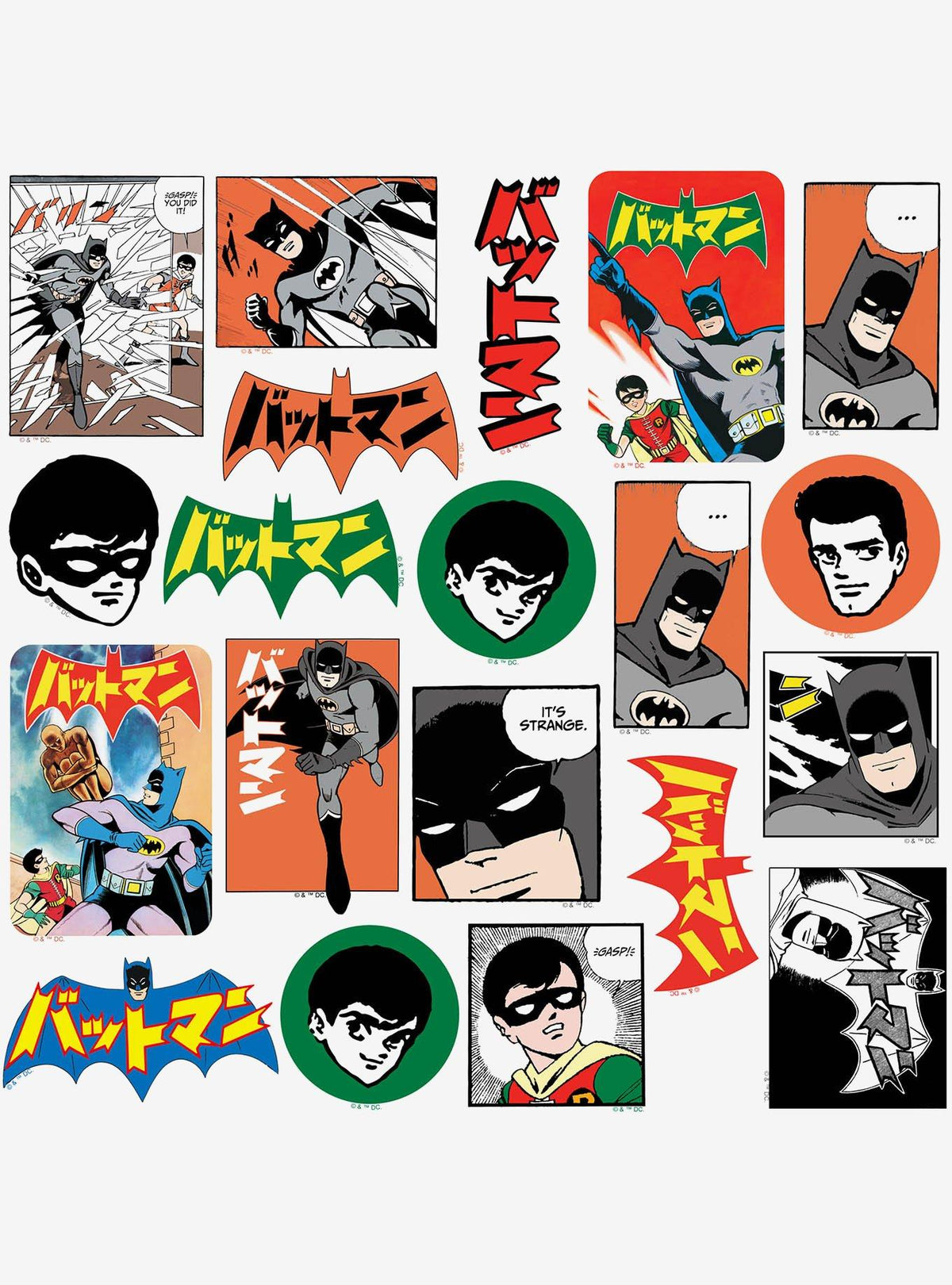 Pack de 100 stickers Batman 85.º aniversario y Robin Manga Classic