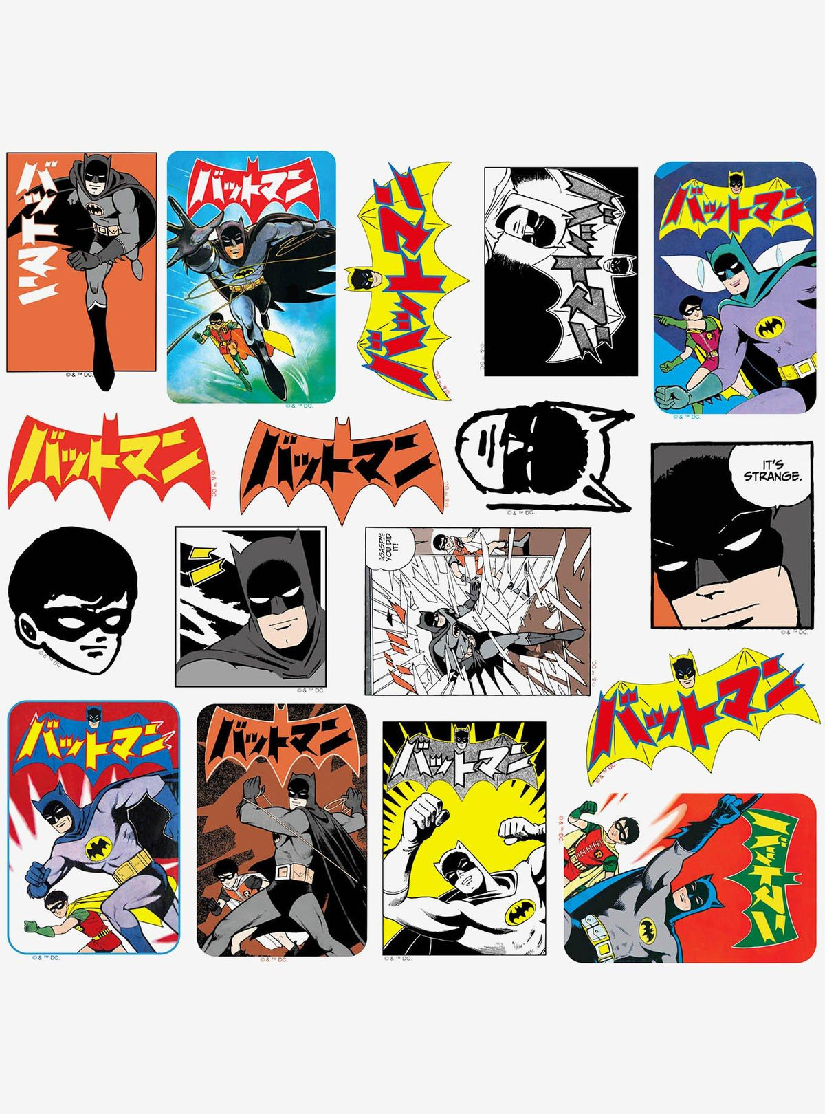 Pack de 100 stickers Batman 85.º aniversario y Robin Manga Classic