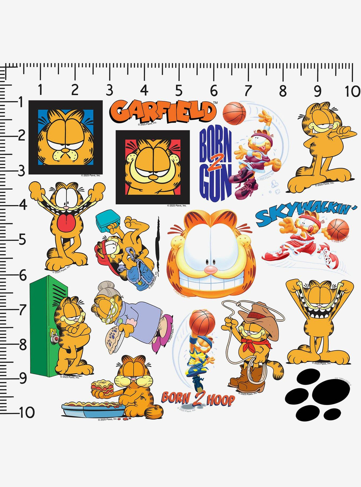 Pack de 100 stickers variados de Garfield