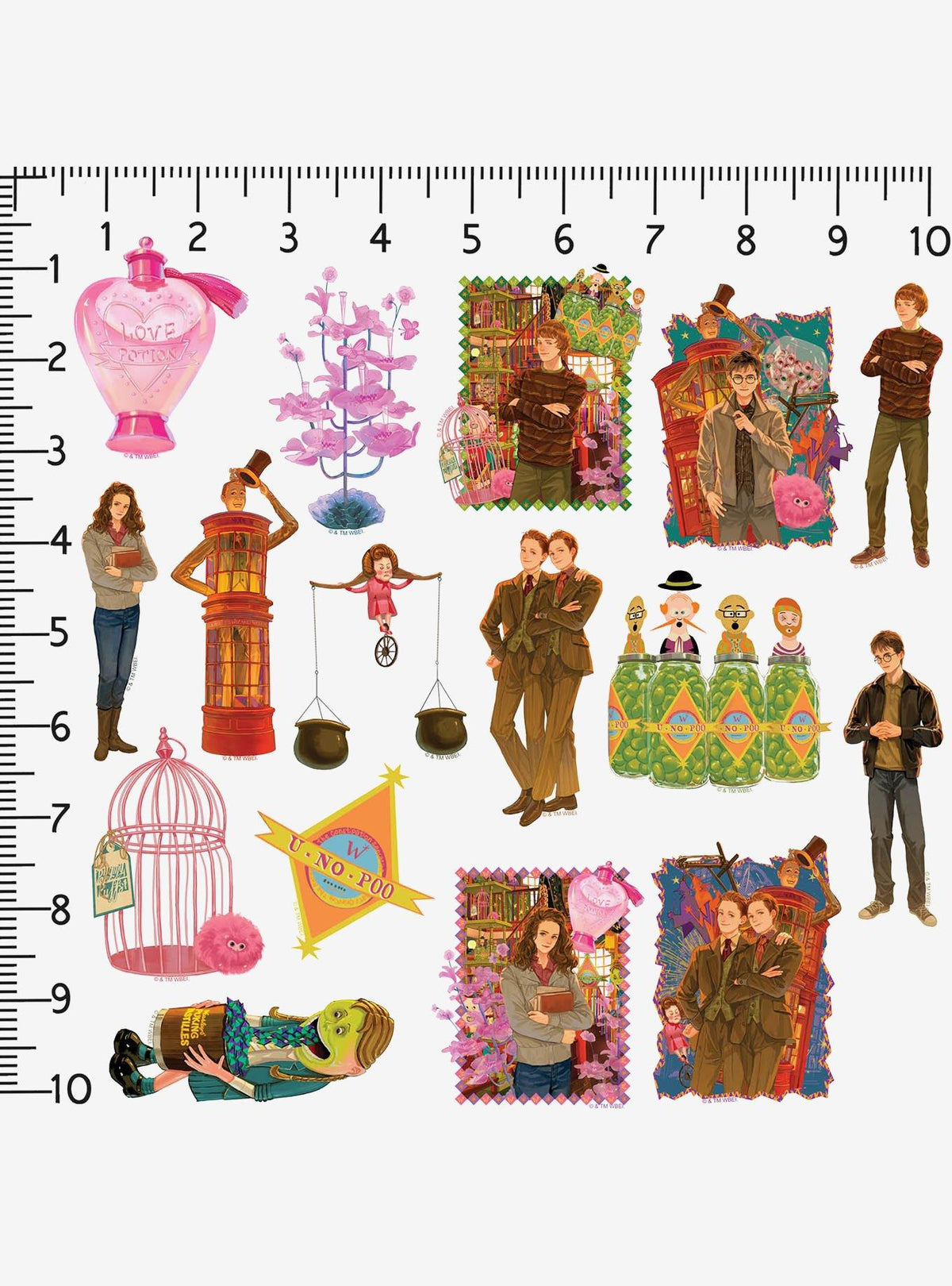 Pack de 100 stickers Harry Potter: Sortilegios Weasley