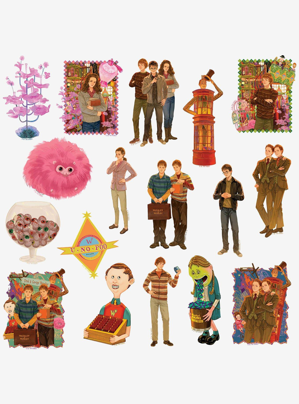 Pack de 100 stickers Harry Potter: Sortilegios Weasley