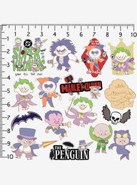 Pack de 100 stickers chibi de villanos de Justice League