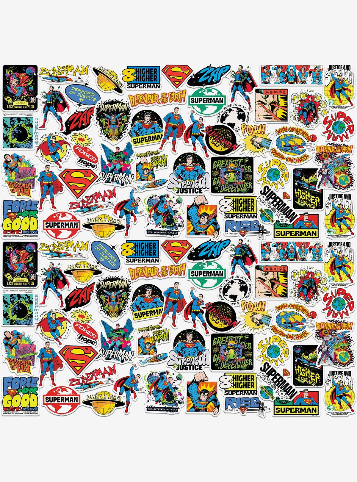 Pack de 100 stickers retro de Superman