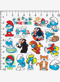 Pack de 100 stickers variados de The Smurfs