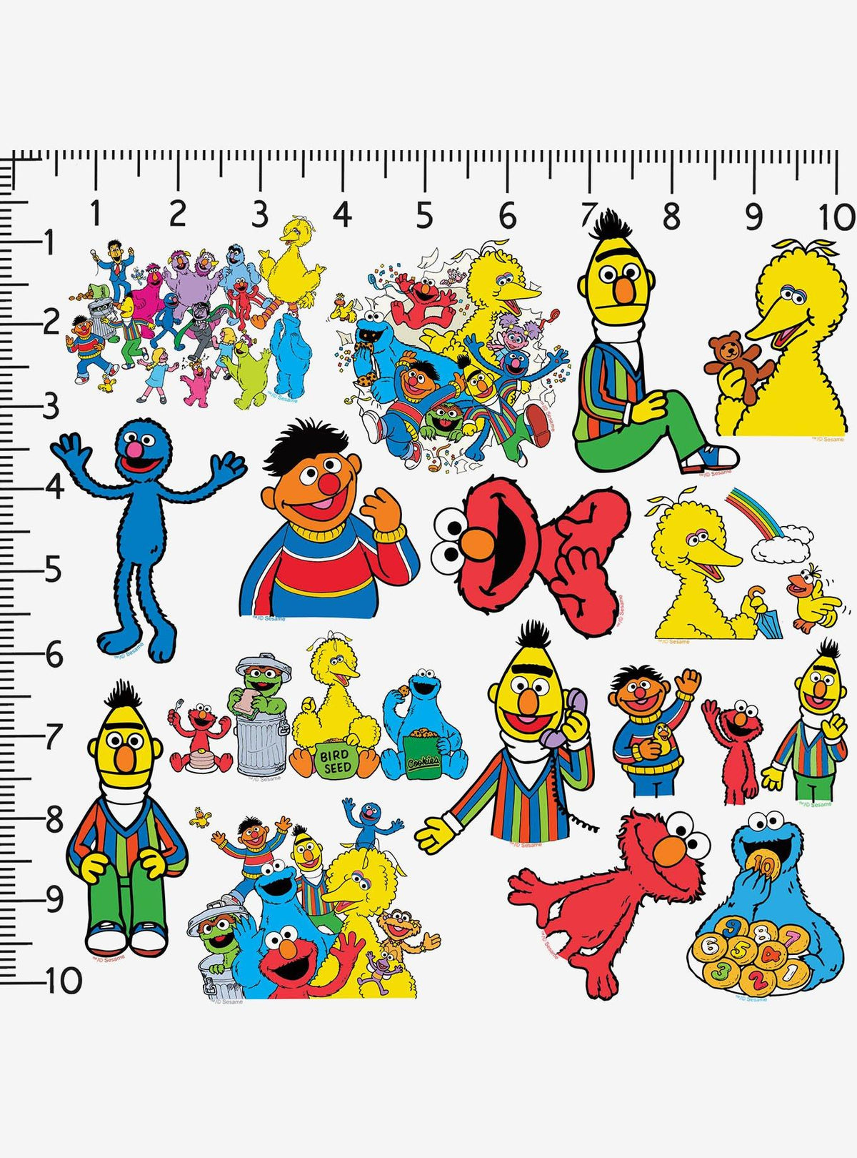 Pack de 100 stickers Sesame Street Vintage 1969