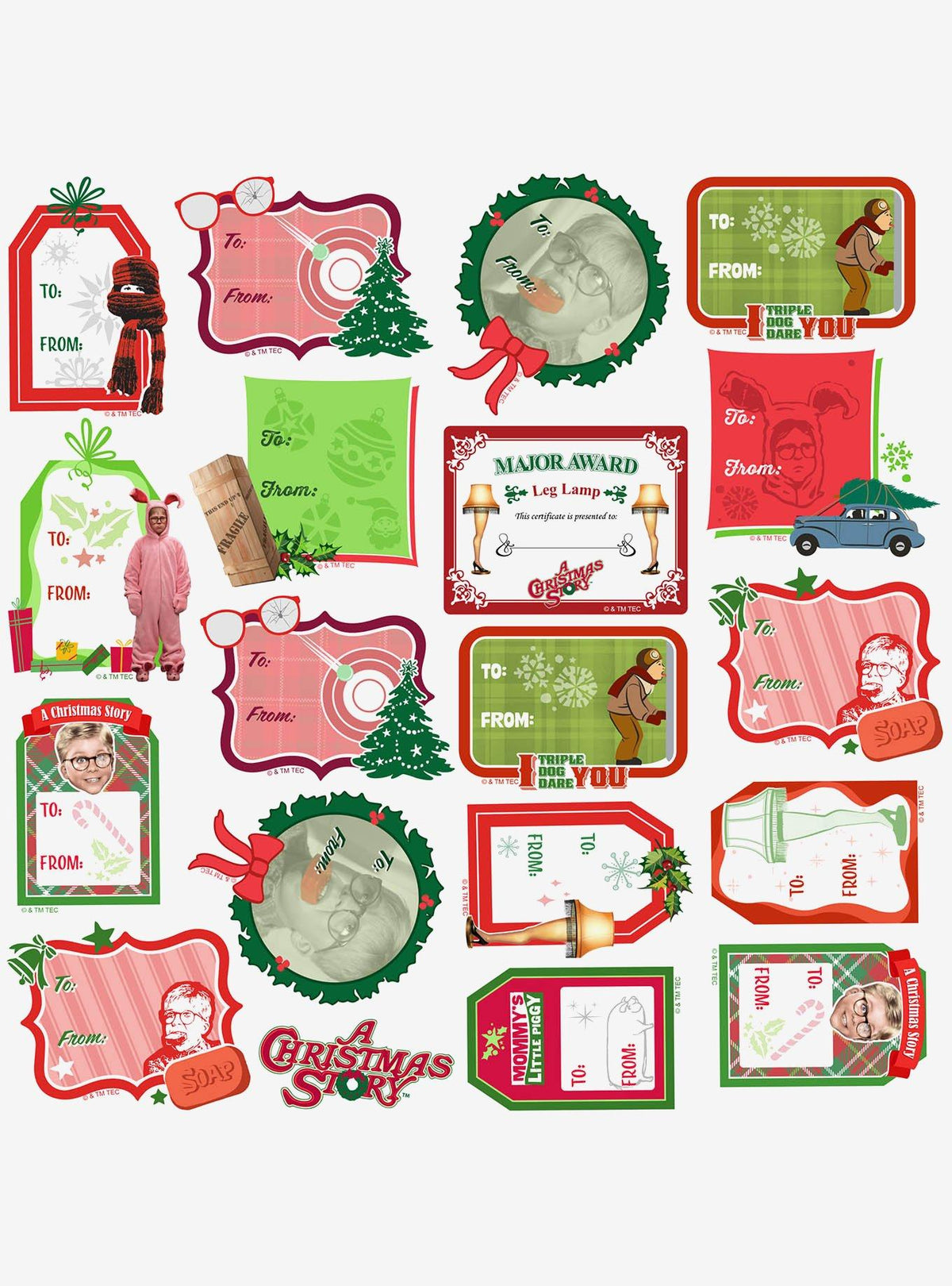 Pack de 100 stickers A Christmas Story