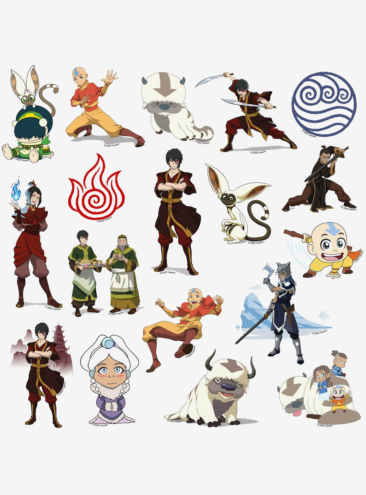 Pack de 100 stickers de Avatar: La leyenda de Aang