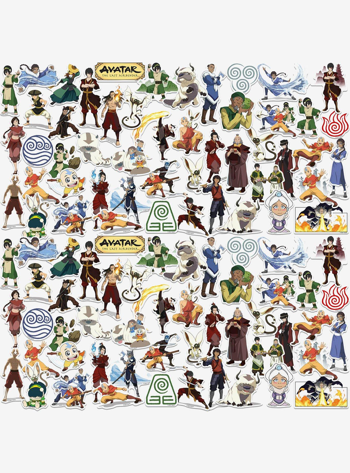 Pack de 100 stickers de Avatar: La leyenda de Aang