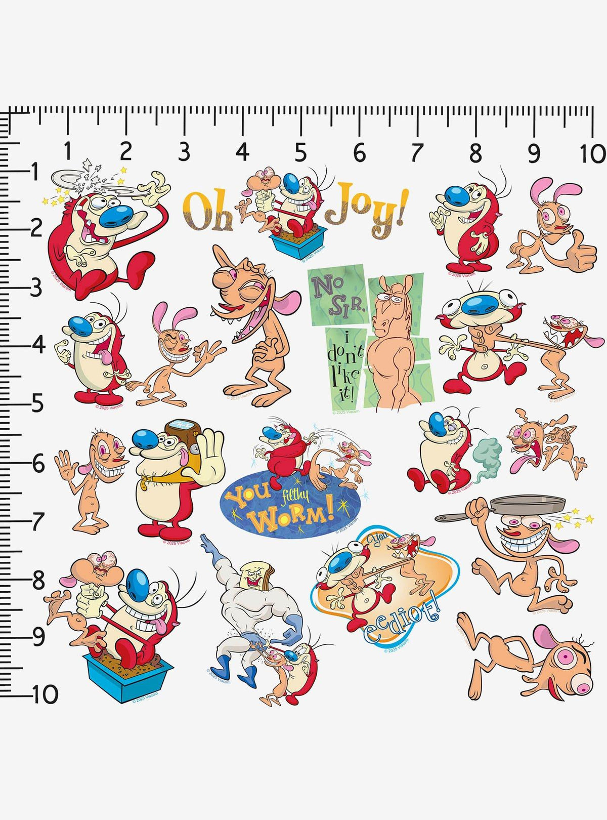 Pack de 100 stickers de Ren y Stimpy