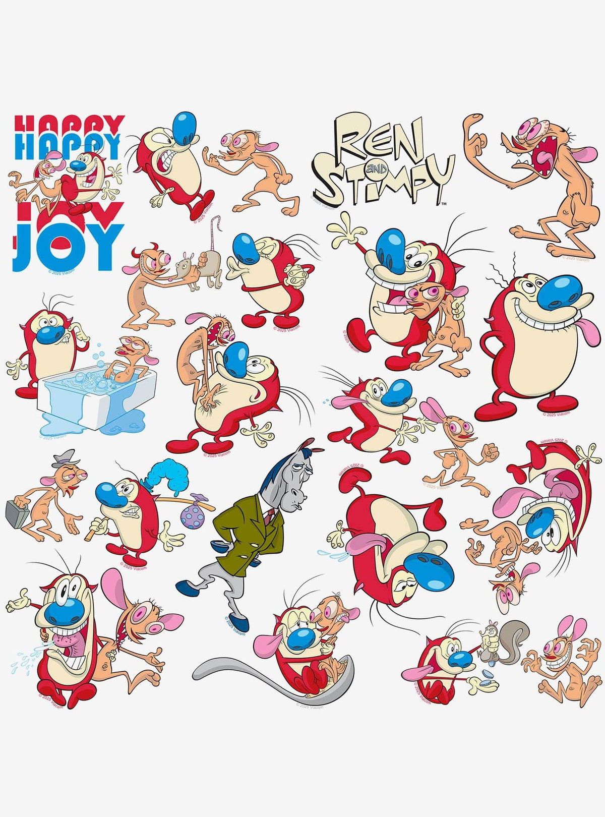 Pack de 100 stickers de Ren y Stimpy