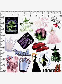 Pack de 100 stickers de El mago de Oz: brujas