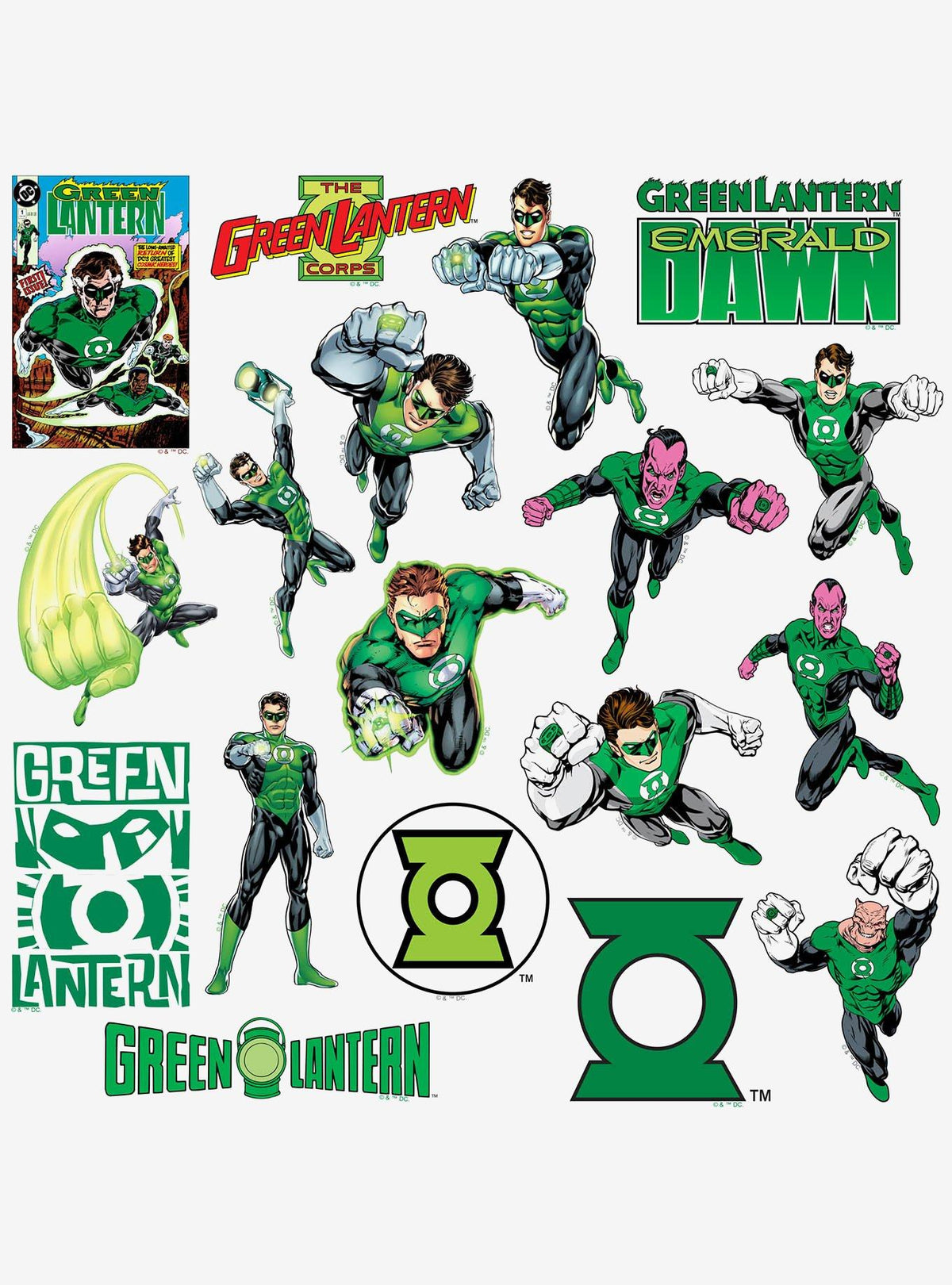 Pack de 100 stickers de Green Lantern - DC Comics