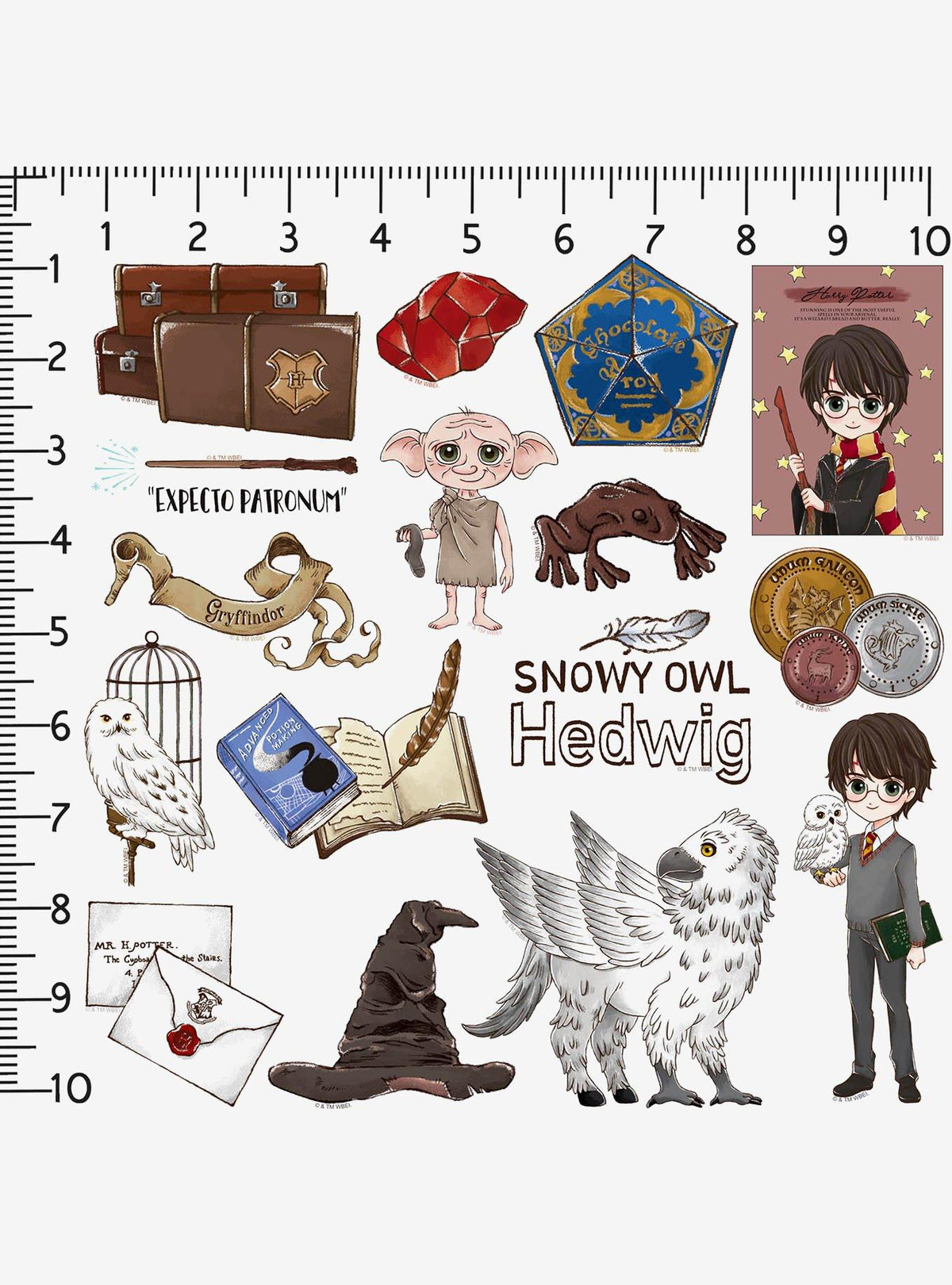 Pack de 100 stickers chibi de Harry Potter