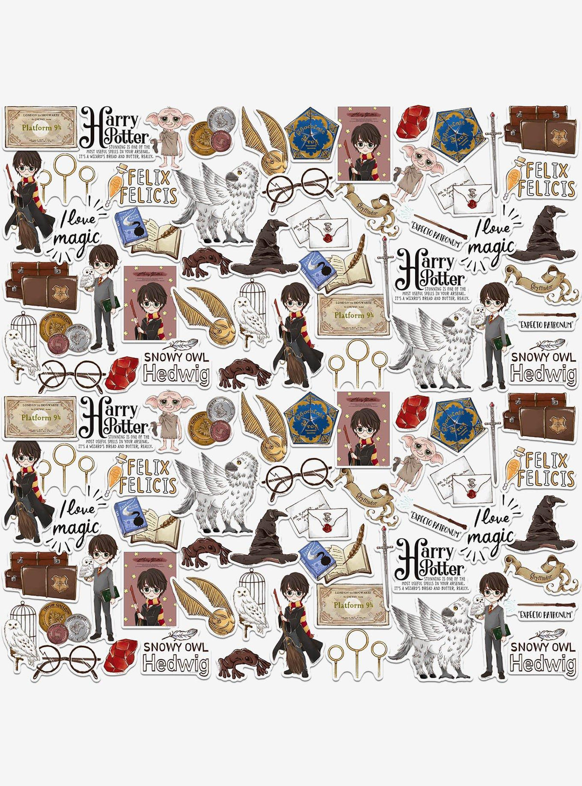 Pack de 100 stickers chibi de Harry Potter