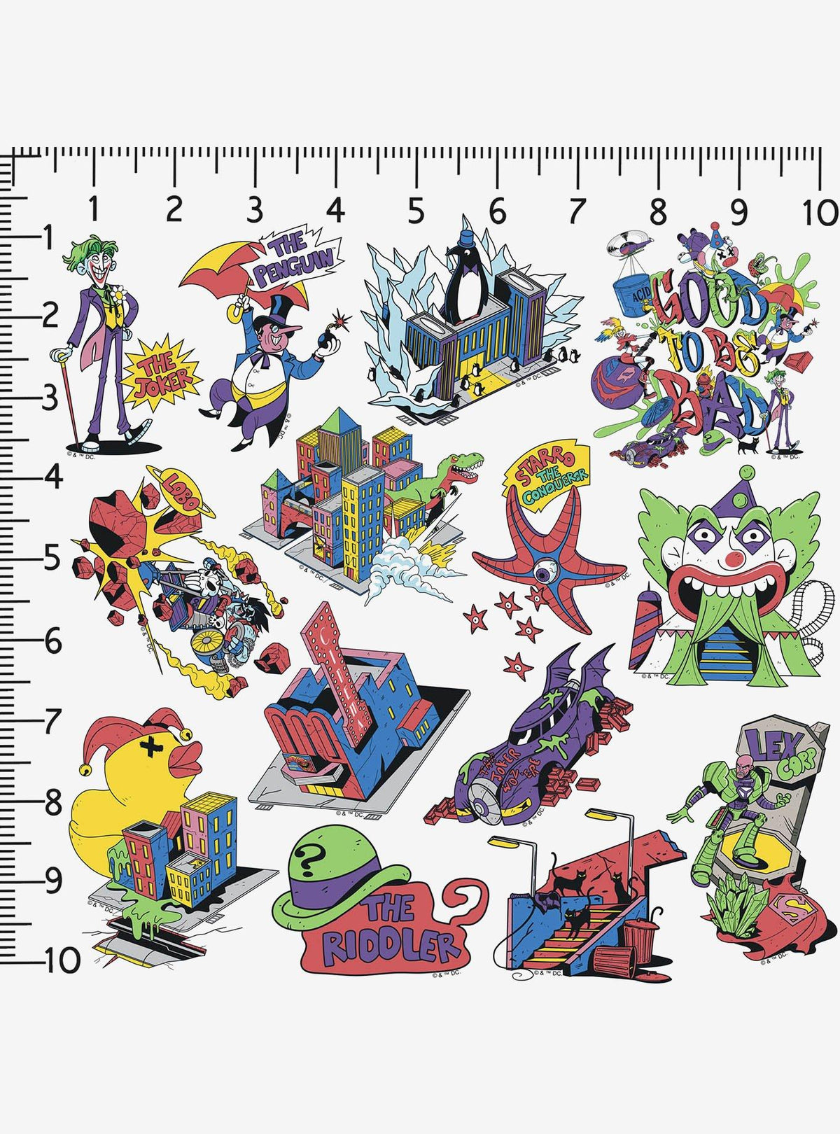 Pack de 100 stickers de villanos de Justice League