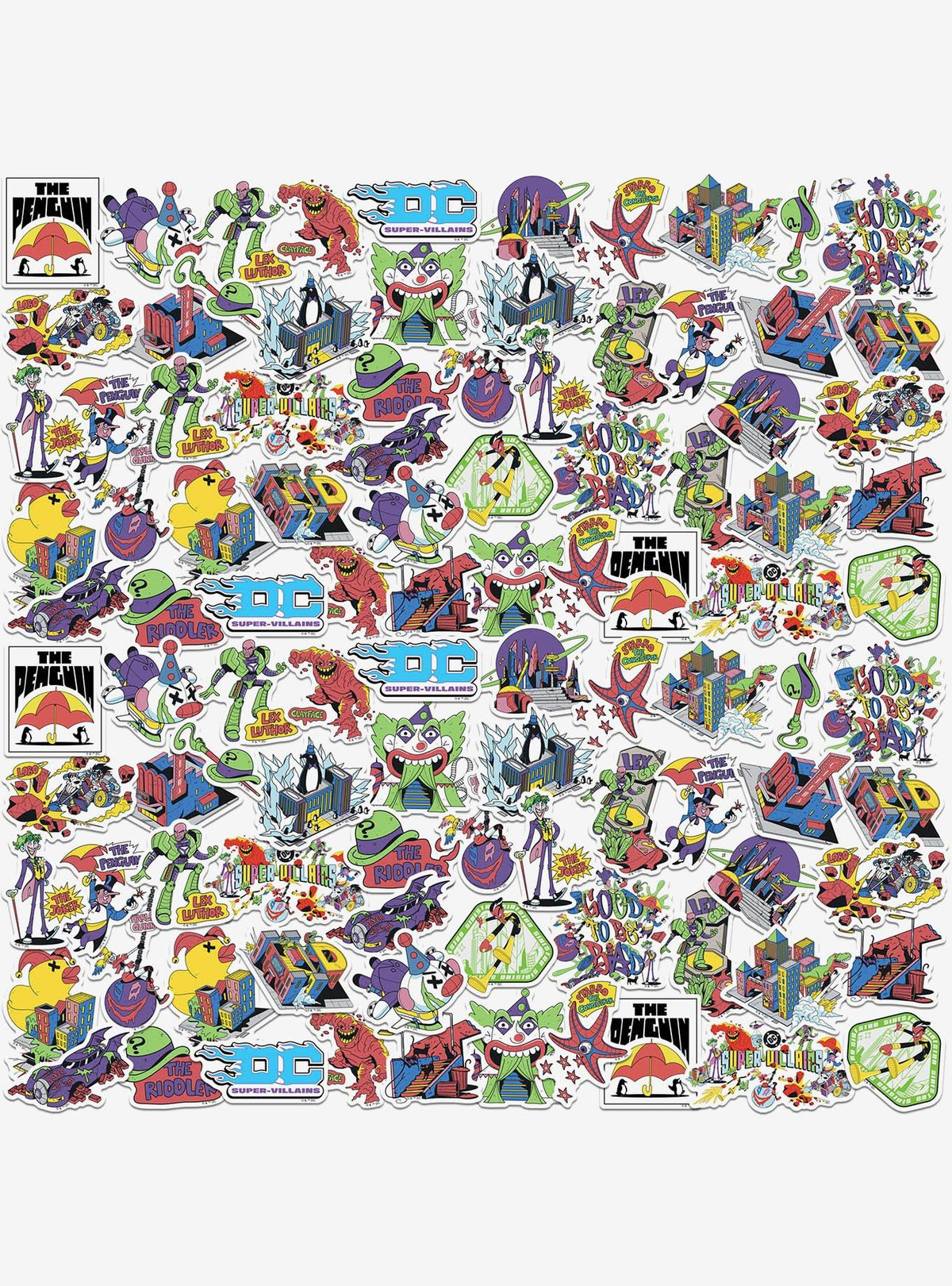 Pack de 100 stickers de villanos de Justice League