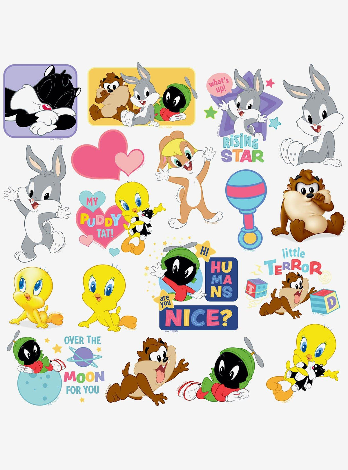 Pack de 100 stickers tiernos de Looney Tunes