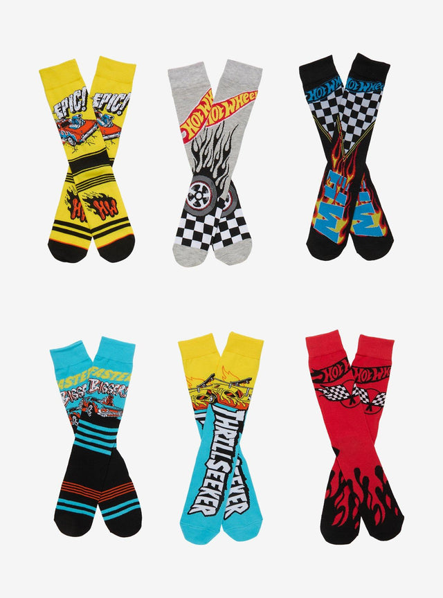 Calcetines de caña media Hot Wheels, 6 pares