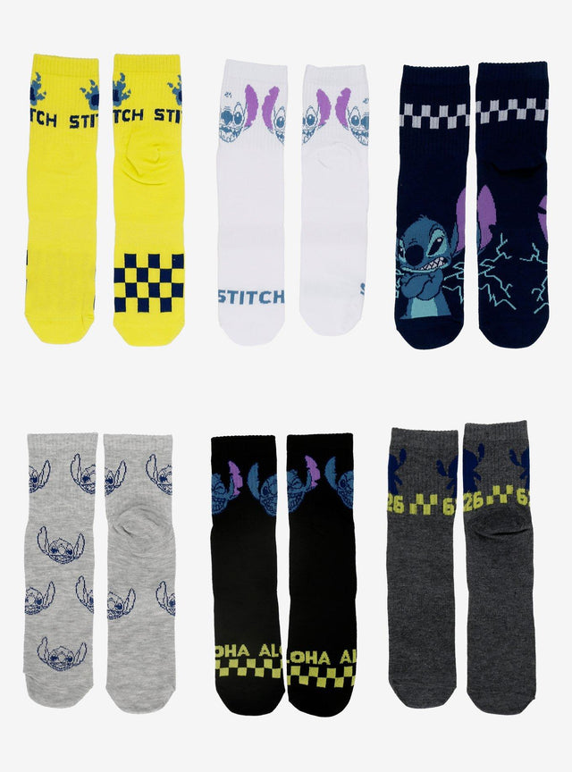 Calcetines tobilleros Disney Stitch a cuadros, 6 pares