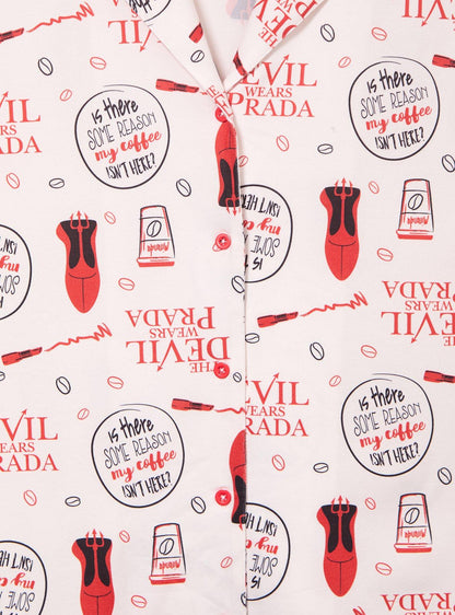 Pijama The Devil Wears Prada de polera y shorts