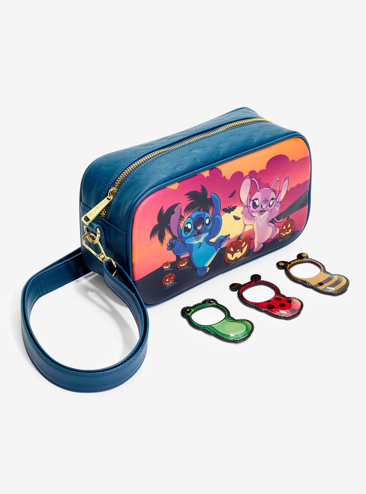 Cartera cruzada Disney Stitch y Angel con disfraces magnéticos