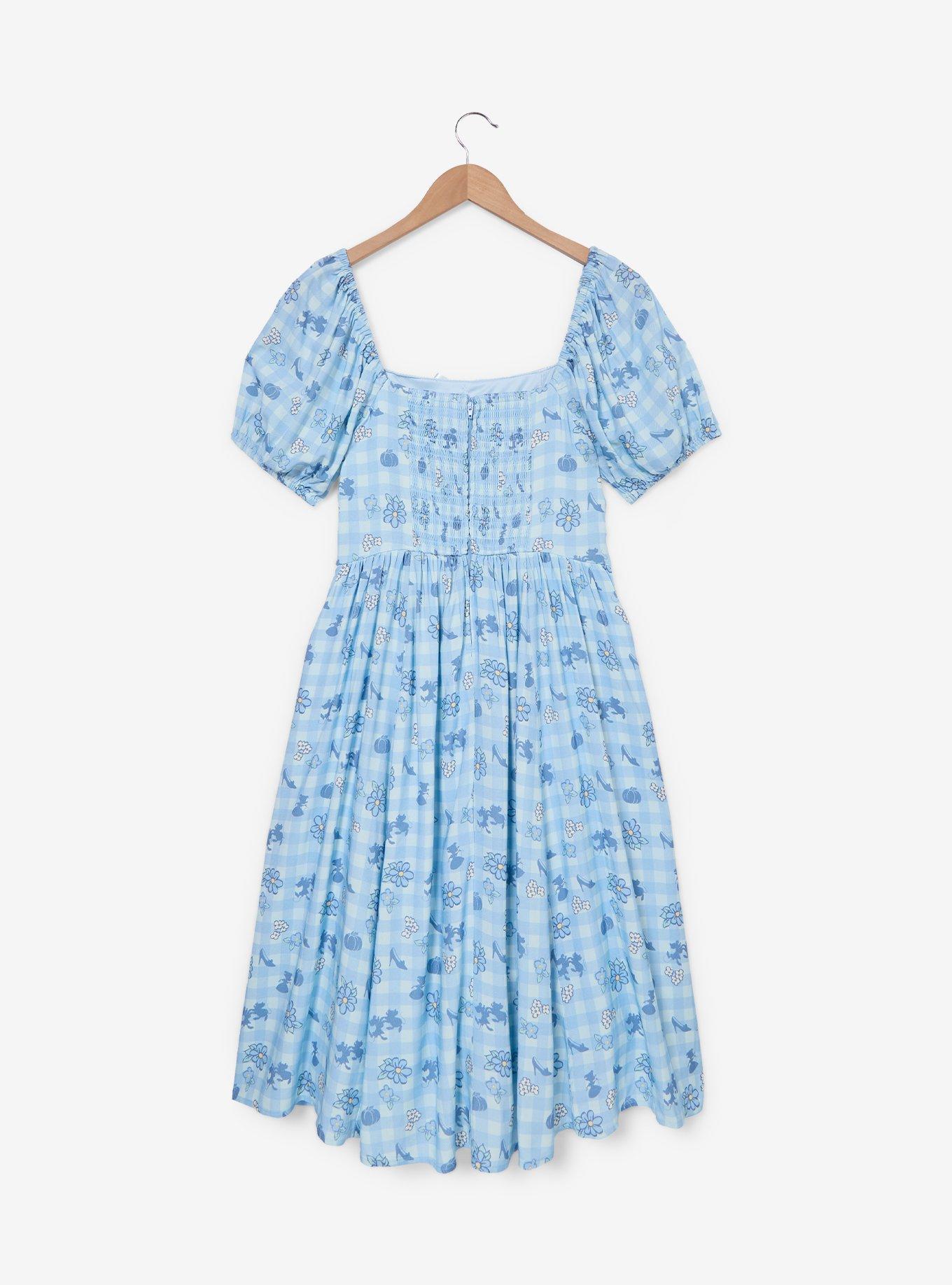 Vestido midi de cuadros con íconos de Cinderella