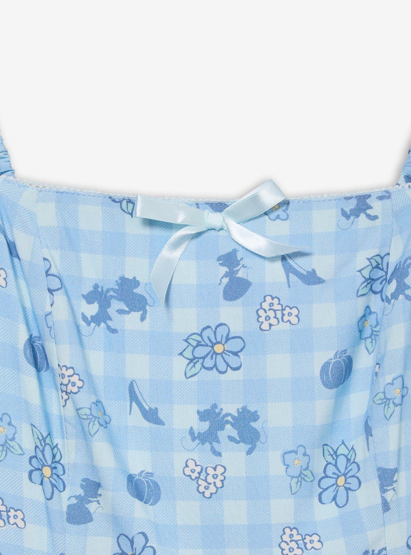 Vestido midi de cuadros con íconos de Cinderella