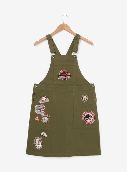 Vestido jardinera Jurassic Park con parches bordados