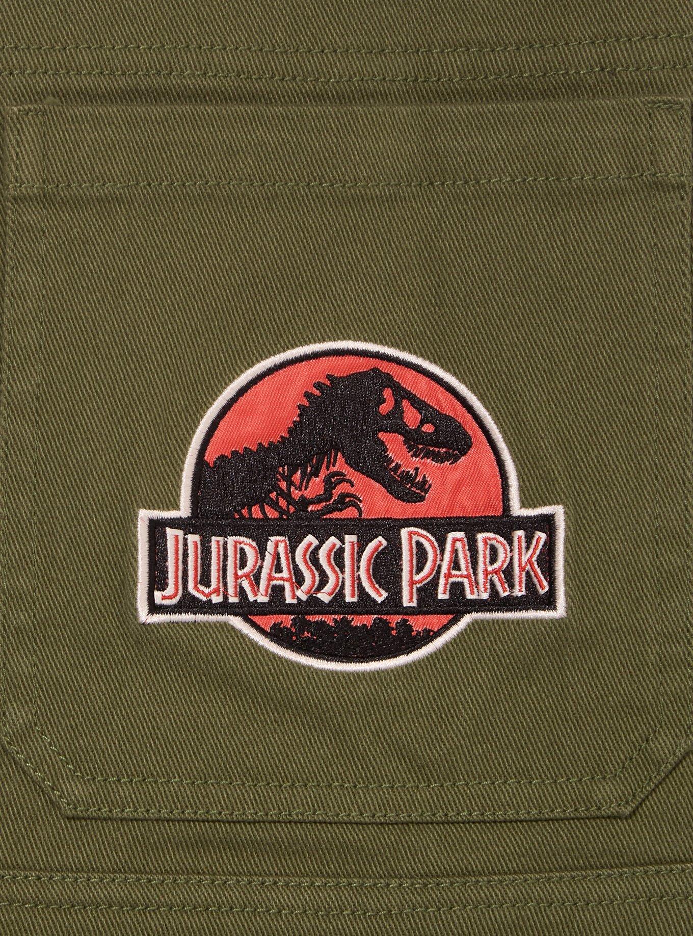 Vestido jardinera Jurassic Park con parches bordados