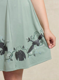 Vestido deportivo talla grande de Chimuelo y flores
