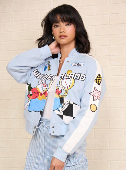 Chaqueta moto corta de mujer Disney Alice in Wonderland