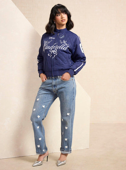 Chaqueta moto corta de Cinderella para mujer