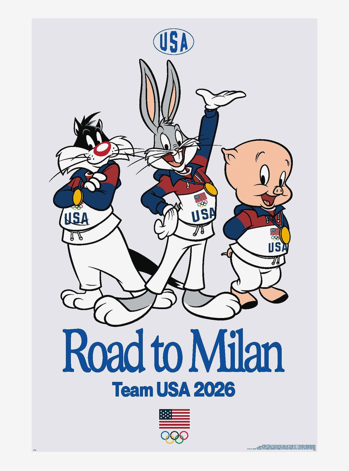 Póster Looney Tunes x Team USA: Camino a Milán