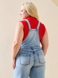 Jardinera de mezclilla Ponyo para mujer, talla plus