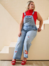 Jardinera de mezclilla Ponyo para mujer, talla plus