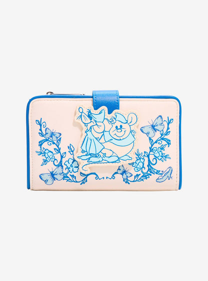 Billetera Disney Cinderella floral con Jaq y Gus