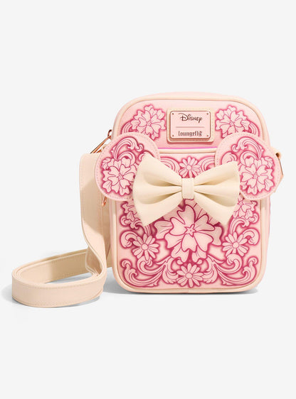 Cartera cruzada floral con orejas de Minnie Mouse