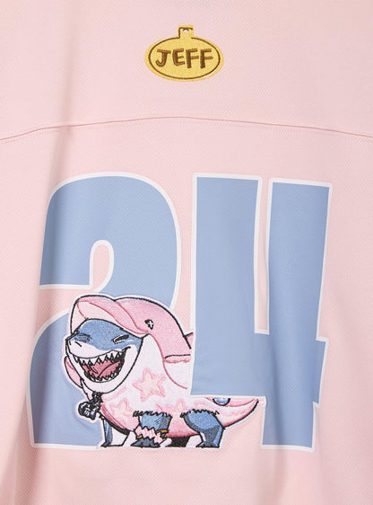 Polera deportiva corta de mujer Jeff the Land Shark