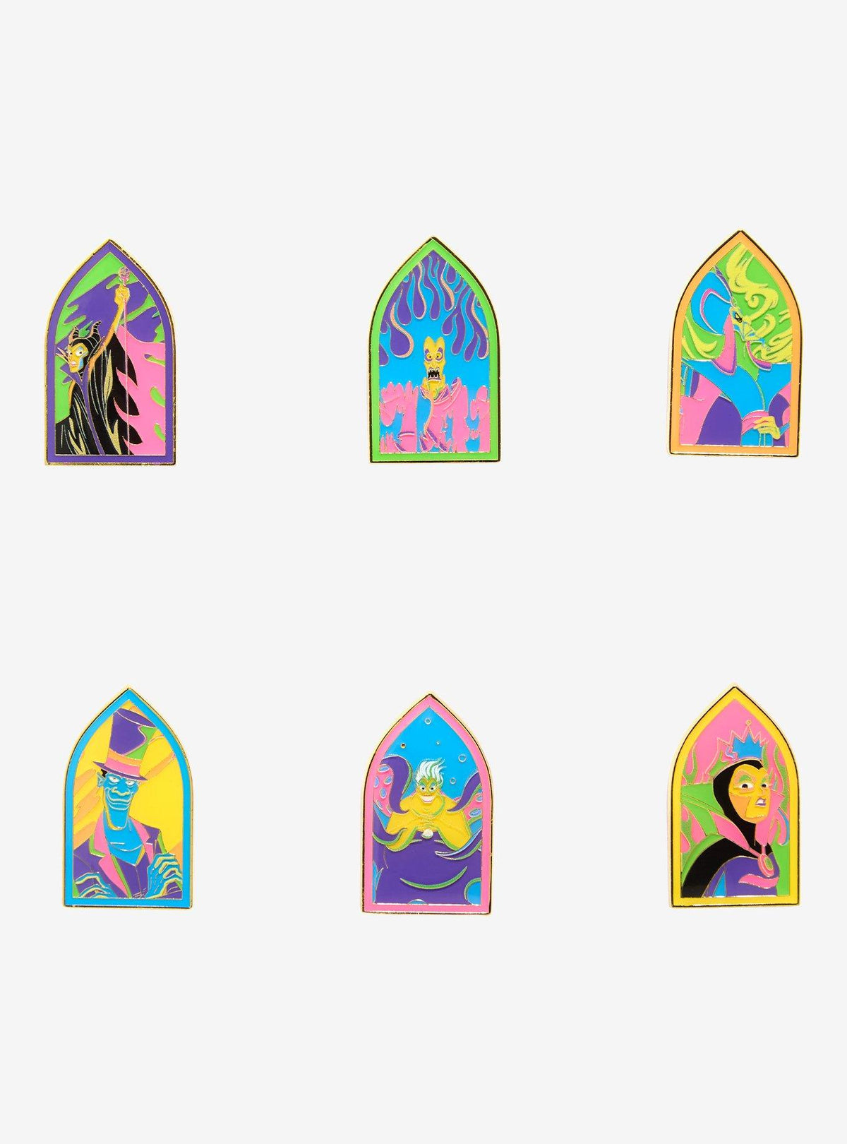Pin esmaltado sorpresa Disney Villains: retratos neón