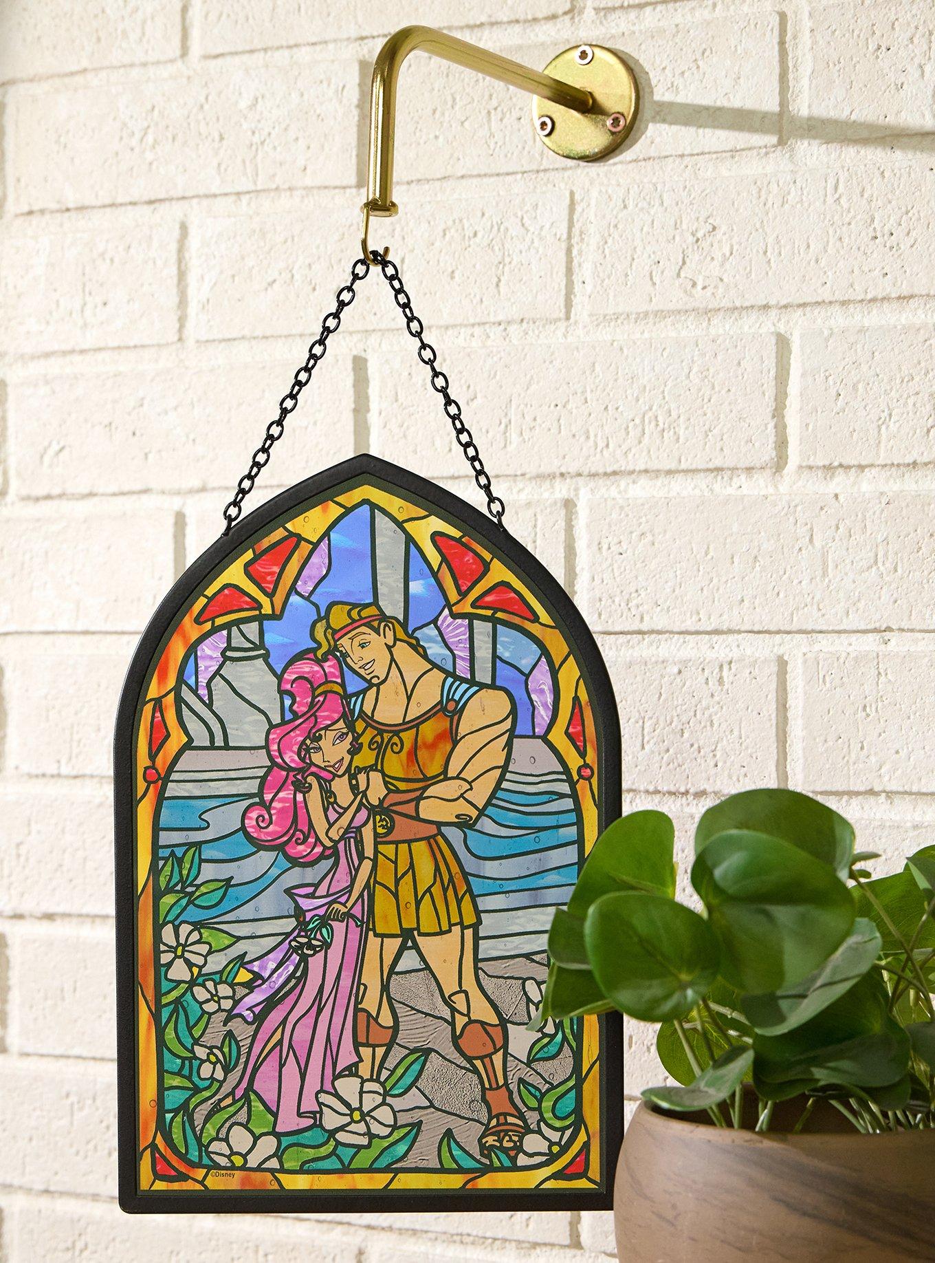 Arte mural de vitral de Meg y Hercules