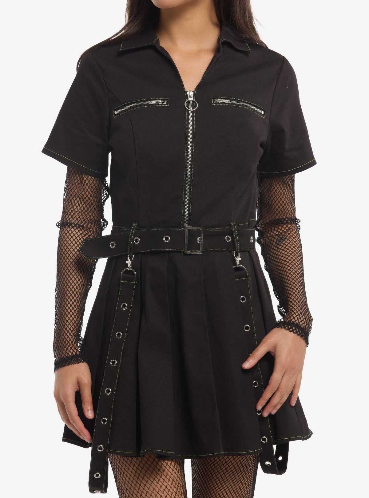 Vestido negro con tirantes desmontables de Stitch